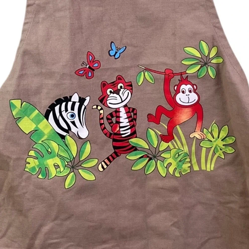 Zwilling Twinny Kids Chef's Apron Zoo Animals Tiger Zebra Monkey Youth Size